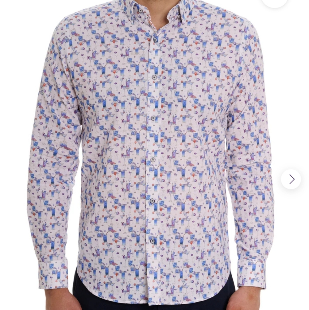 Robert Graham Blue Hawaiian Shirt